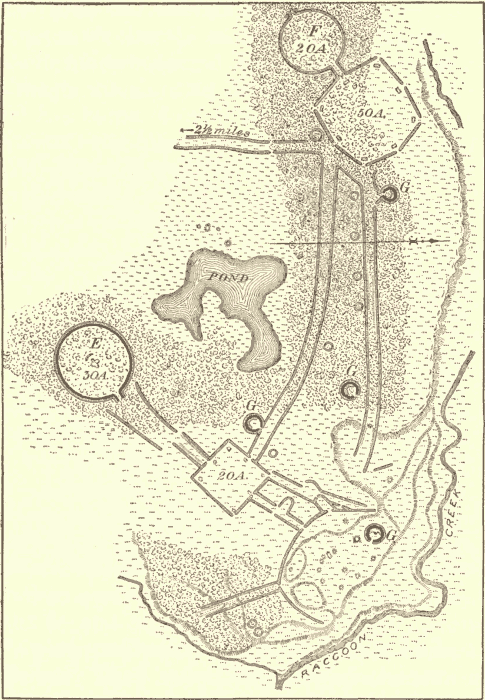 Ground Plan of Earthworks at Newark, Ohio. (After Squier and Davis.) Illustration.