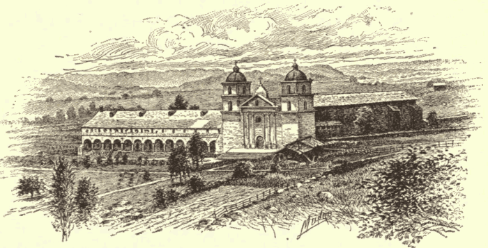 Mission of Santa Barbara, California. (From Photograph.) Illustration.