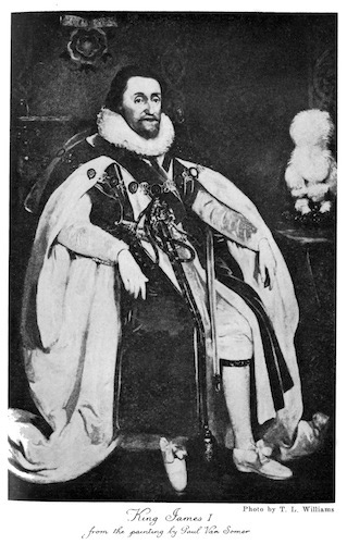 Illustration: King James I from the
painting by Paul Van Somer
