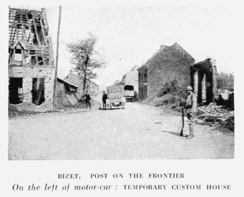 BIZET. POST ON THE FRONTIER
On the left of motor-car: TEMPORARY CUSTOM HOUSE