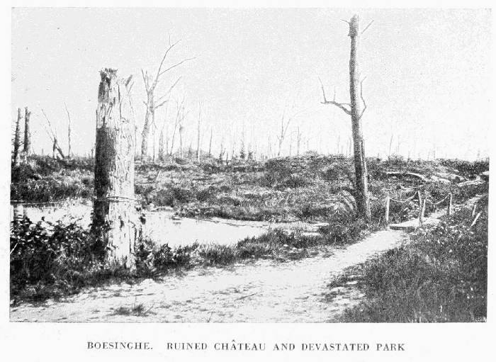 BOESINGHE. RUINED CH�TEAU AND DEVASTATED PARK