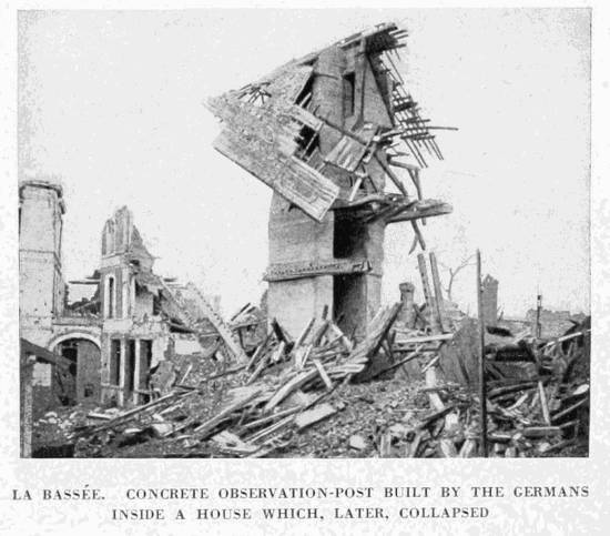 LA BASS�E. CONCRETE OBSERVATION-POST BUILT BY THE GERMANS
INSIDE A HOUSE WHICH, LATER, COLLAPSED