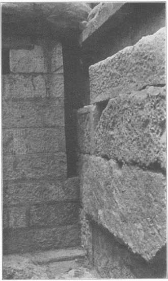 Figure 11

The interior N.W. corner of the Erechtheum. Modern masonry under N. end
of W. wall