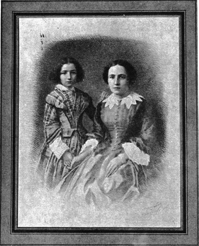 SARAH BERNHARDT, AT THE AGE OF TWELVE, AND HER MOTHER.

From an Unpublished Photograph by C. Robert, Paris.