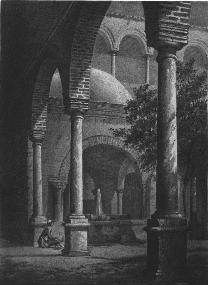 Dib.�. del nat.l y lit.� por F. J. Parcerisa Lit. de.
J. Donen, Madrid.
CLAUSTRO DEL CONVENTO DE FRANCISCANOS.
(C�rdoba.)