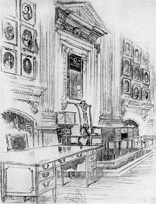 INDEPENDENCE HALL: THE ORIGINAL DESK ON WHICH THE DECLARATION OF INDEPENDENCE WAS SIGNED
AND THE CHAIR USED BY THE PRESIDENT OF CONGRESS, JOHN HANCOCK, IN 1776
(BOTH ON PLATFORM)