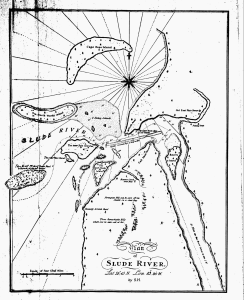 Plan
of
Slude River.
Lat. 52�.15' N. Lon. 83�.20' W.
by S.H.