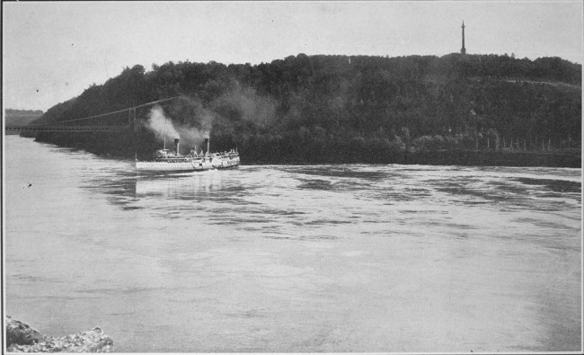 Niagara Navigation Co. Steamer "spinning" in the Rapids
below Queenston Heights. Page 105