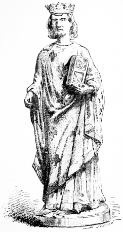 Saint Louis, d'apr�s une statuette en bois du mus�e de
Cluny.