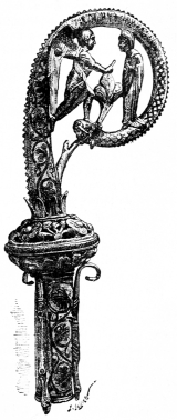 Crosse en cuivre �maill�. L'Annonciation. Limoges,
XIIIe si�cle (Mus�e du Louvre.)