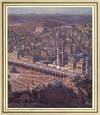 Illustration: Bird's-eye View of Makkah, the Most Sacred City, as
 seen from the Jabal Abi-Qubais.