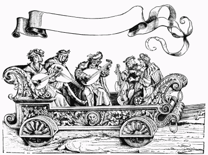 FIG. 46.&mdash;The Car of the Musicians. From “The Triumph of
Maximilian.”