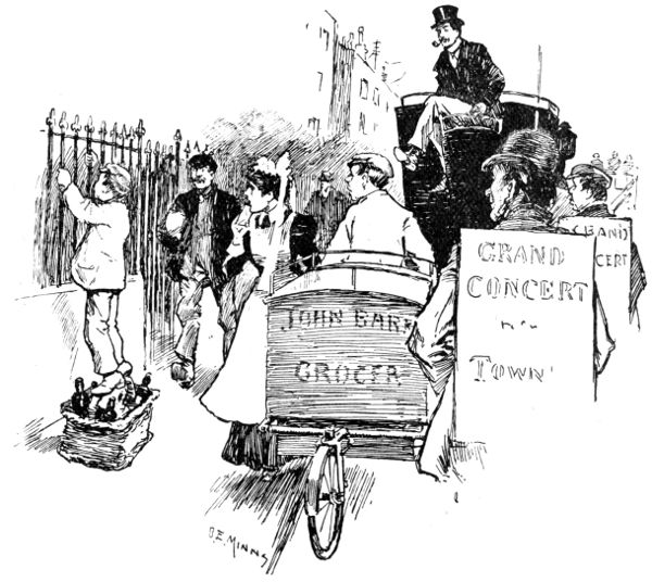 "'THERE'S A COPPER GONE IN THERE, AND A 'ORSPITAL
NURSE,' SAID THE BOY ON THE CYCLE."