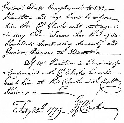 CLARK&rsquo;S FINAL SUMMONS TO HAMILTON