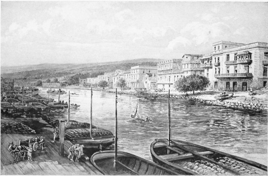 SAN JUAN RIVER, MATANZAS

Second only to Havana itself on the northern coast of Cuba is the great
commercial and residence city of Matanzas. Instead of standing upon the
shore of a land-locked bay, however, Matanzas is built on the banks of
the San Juan River, a broad, deep stream affording admirable facilities
for navigation, and lined for a considerable distance partly with
handsome houses and business buildings and partly with busy docks and
wharves, thronged with vessels of all descriptions.