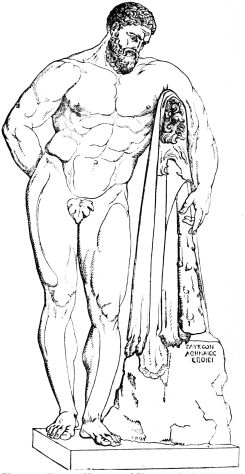 Fig. 231.&mdash;Farnese Hercules of Glycon. (In the Museum of
Naples.)