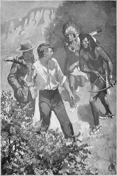 Catching up a heavy stick he hurled it at the head of one
of the warriors