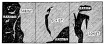 Fig. 143&mdash;Relation of granite intrusion to schist on the
northeastern border of the Vilcapampa batholith near the bridge of
Colpani, lower end of the granite Canyon of Torontoy. The sections are
from 15 to 25 feet high and represent conditions at different levels
along the well-defined contact.