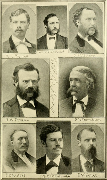 Portraits of All but
Two Members of the Boat Party of the U.S. Colorado River Expedition of 1871.
