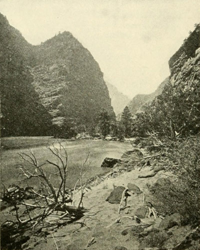 The Canyon of
Lodore. Looking down Stream.