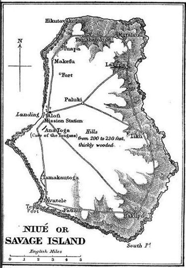 MAP OF NIU� OR SAVAGE ISLAND