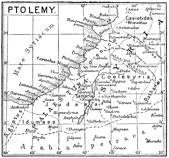 PALESTINE AND PART OF SYRIA ACCORDING TO PTOLEMY, c.
100 A.D.