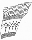 No. 1

Fragment of painted pottery from the lowest stratum (16 M.).