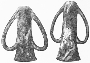Nos. 111, 112. Double-handed Vases of Terra-cotta, from
the Trojan Stratum (9 M.).