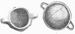 Nos. 138, 139. Deep Plates (pateræ) with Rings for
suspension, placed (a) vertically or (b) horizontally (1 and 2 M.).