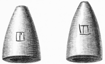 Nos. 145, 146. Two little Funnels of Terra-cotta,
inscribed with Cyprian Letters (3 M.).