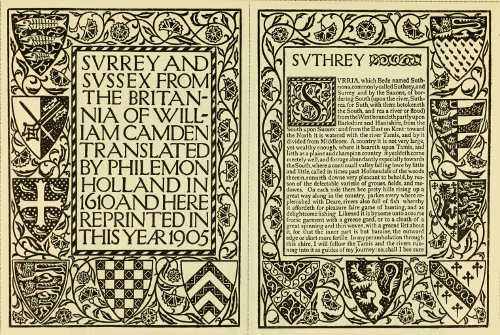 REIGATE PRESS: TITLE AND OPENING PAGES DESIGNED BY W.
BERNARD ADENEY