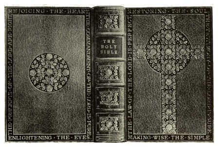 BOOKBINDING IN SAGE GREEN MOROCCO, WITH INLAY AND GOLD
TOOLING. BY HON. NORAH HEWITT