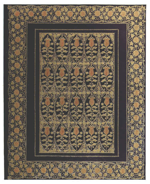 BOOKBINDING IN BLUE MOROCCO, WITH INLAY AND GOLD
TOOLING. BY SIR EDWARD SULLIVAN, BART.