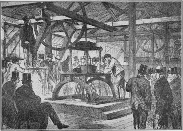 Fig. 7.&mdash;Applying the Iron Sheathing.
