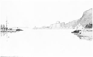 The Dardanelles

Turkish warships, cleared for action, lying in wait for the Greek
fleet.