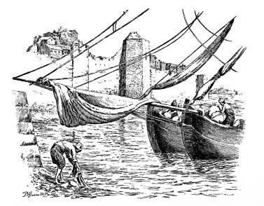 The Sea Wall.

These remnants of massive walls with battlemented summits, or perhaps
little wooden houses are perched on top.