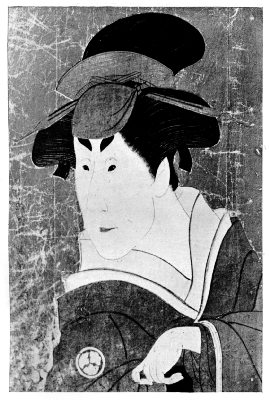 SHARAKU: THE ACTOR KOSAGAWA TSUNEYO AS A WOMAN IN THE
DRAMA OF THE FORTY-SEVEN RONIN.