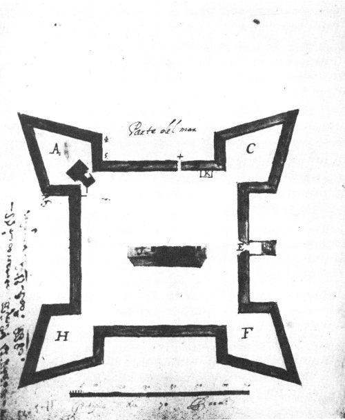 SALAZAR&rsquo;S PLAN OF THE CASTILLO SHOWS CONSTRUCTION TO 1680.