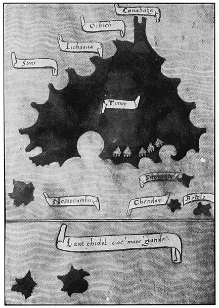 Pigafetta&rsquo;s Charts of the island of Timor, and of the Laut Chidol or Great Sea