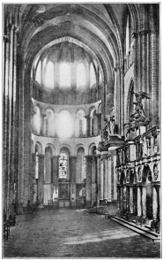 CATHEDRAL OF TOURNAI, BELGIUM, INTERIOR LOOKING NORTHWARD
ALONG THE TRANSEPT.