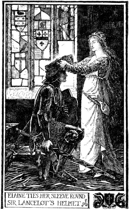 ELAINE TIES HER SLEEVE ROVND SIR LANCELOT&rsquo;S HELMET