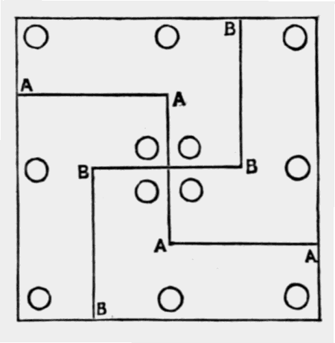 plan of
Square and Circle Puzzle after cutting