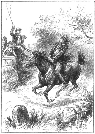 “John made a clumsy attempt to rein in his flying steed.”

p. 169

