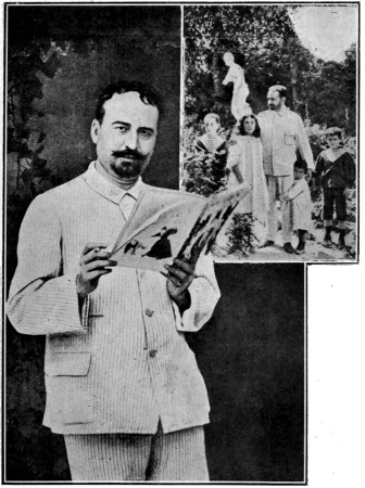 GRAVURE EXTRAITE DE «NUEVO MUNDO», HEBDOMADAIRE DE
MADRID, REPRÉSENTANT BLASCO ET SES ENFANTS A LA MALVARROSA