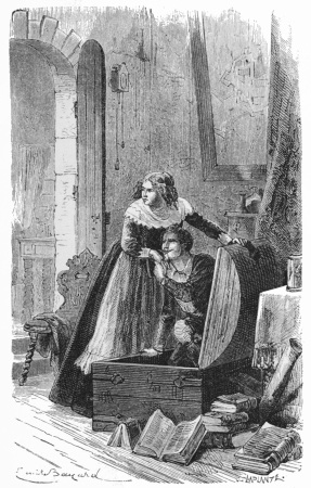 Image unavailable: She lifted the lid of the chest, and her master leaped
out safe and sound.