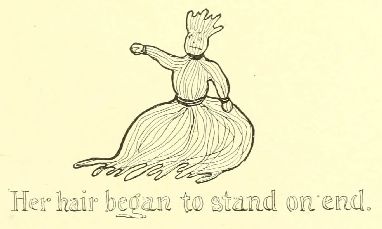 Her hair began to stand on end.