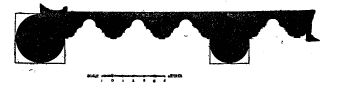 Fig. 148.&mdash;EL ’ASHIḲ, DETAIL OF NICHING ON NORTH FAÇADE.