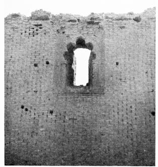 Fig. 142.&mdash;SÂMARRÂ, RUINED MOSQUE, WINDOW IN SOUTH
WALL.