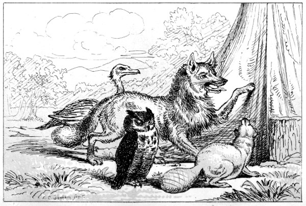 Trowel Ku the Beaver, and Kanecri the Loon, and Hoota the Owl,
		and Weeska the Fox.