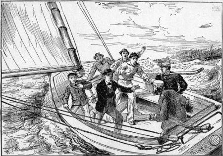 His fall did not prevent his fellow-ruffians from
advancing upon the skipper